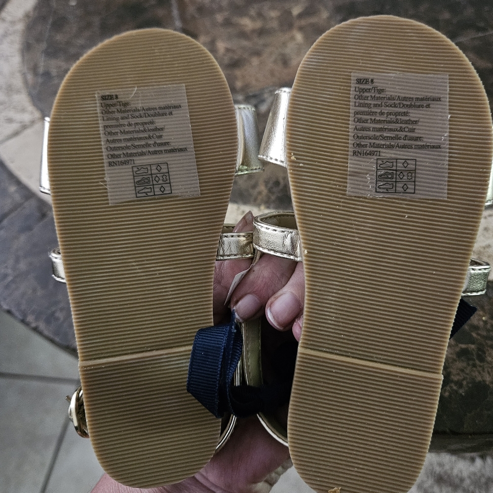 Janie and Jack pink and gold swan sandals Size 3 NWOT - Picture 4 of 5